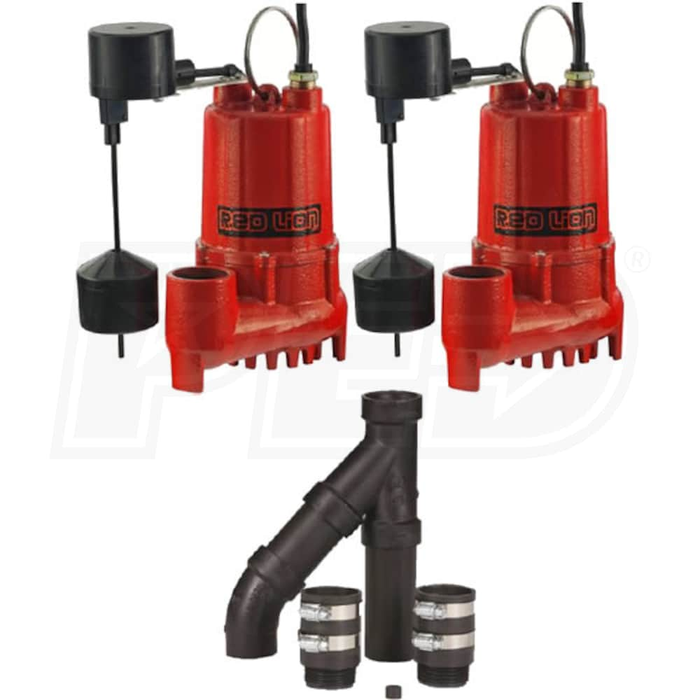 Red Lion 14942771 RL-SC33DUP - 1/3 HP Cast Iron Duplex Sump Pump System