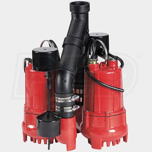 Red Lion RL-SC33DUP - 1/3 HP Cast Iron Duplex Sump Pump System w